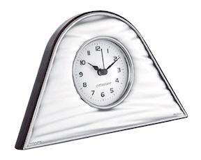 Table clock pvd Silver with white dial Ottaviani