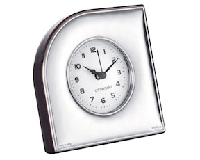 Table clock pvd Silver with white dial Ottaviani