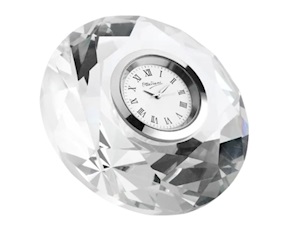 Table clock crystal with white dial Ottaviani