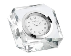 Table clock crystal with white dial Ottaviani