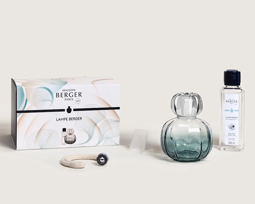 Cofanetto lampada catalitica Corali Verde con profumo 250 ml Aqua Celeste Maison Berger Paris