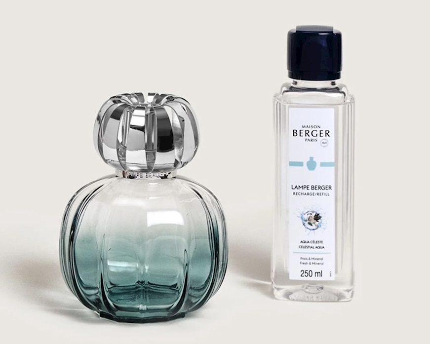 Cofanetto lampada catalitica Corali Verde con profumo 250 ml Aqua Celeste Maison Berger Paris
