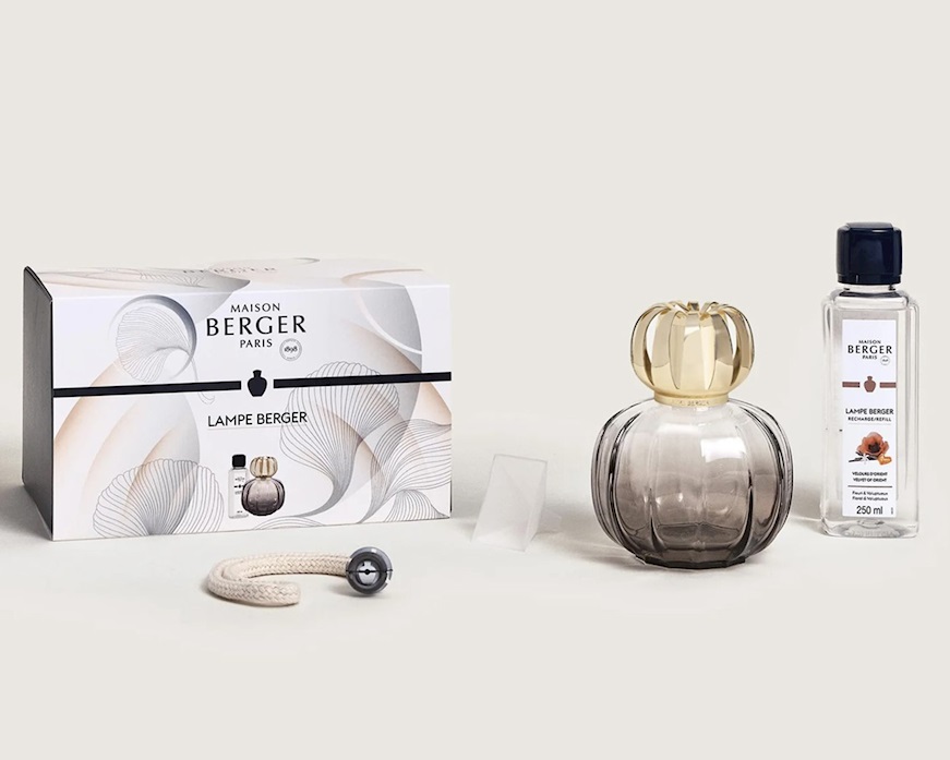 Cofanetto lampada catalitica Corali Grigia con profumo 250 ml Velours d'Orient Maison Berger Paris