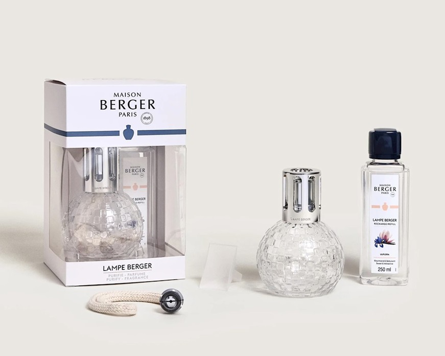 Cofanetto lampada catalitica Disco Trasparente con profumo 250 ml Liliflora Maison Berger Paris