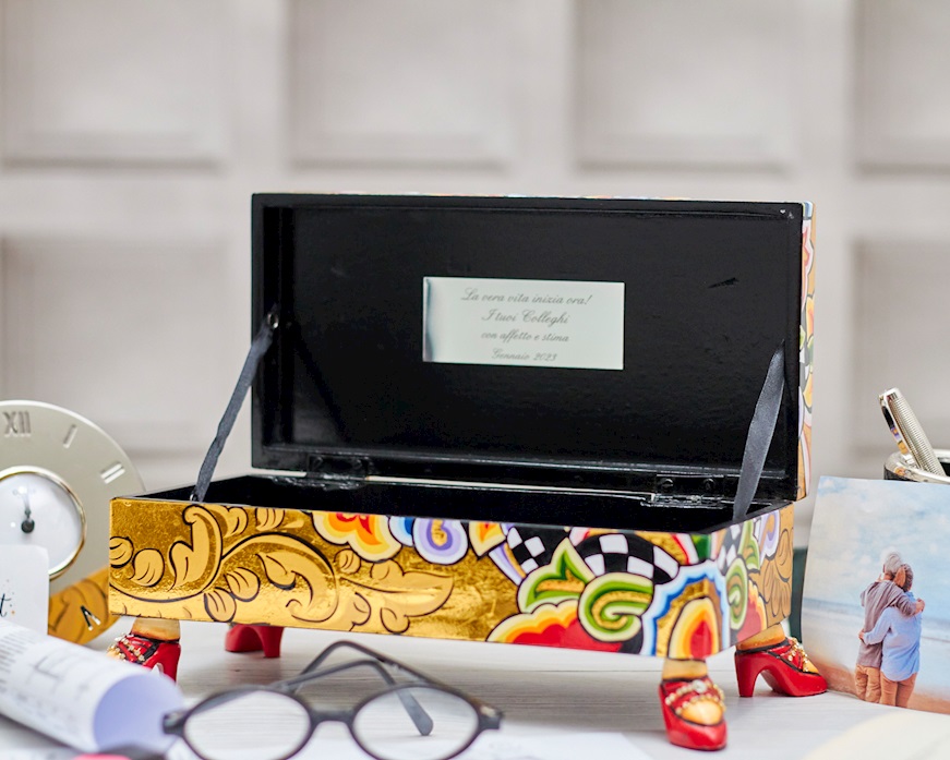 Box Rectangular Gold dipinto a mano Tom's Drag