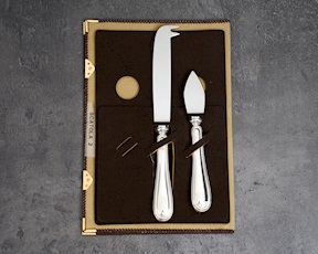 Set coltelli formaggio argento 40 grammi 2 pezzi in stile Inglese usato ricondizionato