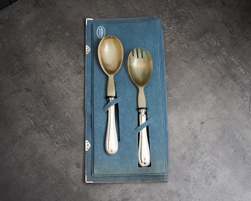 Posate insalata argento 40 grammi 2 pezzi in stile Inglese usato ricondizionato Zanolli Vintage