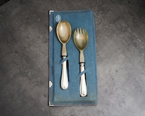 Posate insalata argento 40 grammi 2 pezzi in stile Inglese usato ricondizionato Zanolli Vintage