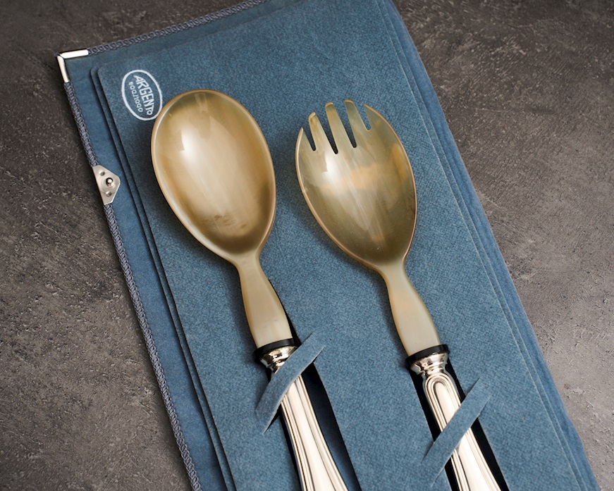 Posate insalata argento 40 grammi 2 pezzi in stile Inglese usato ricondizionato Zanolli Vintage