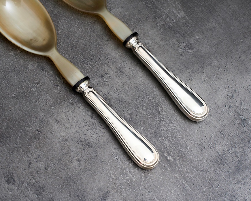 Posate insalata argento 40 grammi 2 pezzi in stile Inglese usato ricondizionato Zanolli Vintage