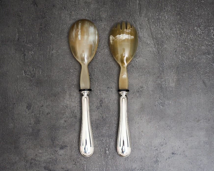 Posate insalata argento 40 grammi 2 pezzi in stile Inglese usato ricondizionato Zanolli Vintage