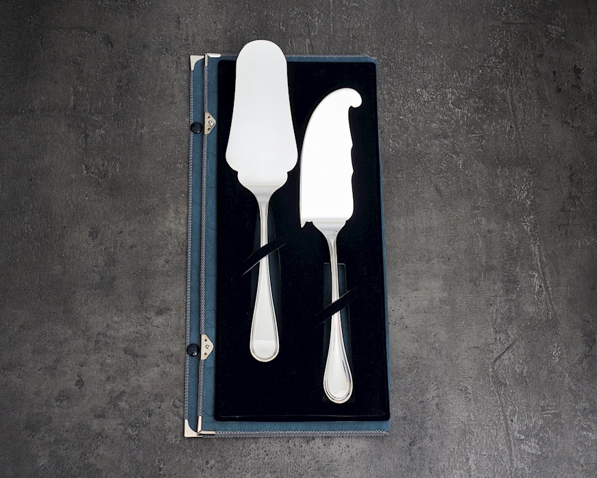 Set pala torta argento 250 grammi 2 pezzi in stile Inglese usato ricondizionato Zanolli Vintage