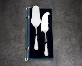 Set pala torta argento 250 grammi 2 pezzi in stile Inglese usato ricondizionato Zanolli Vintage