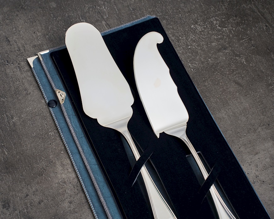 Set pala torta argento 250 grammi 2 pezzi in stile Inglese usato ricondizionato Zanolli Vintage