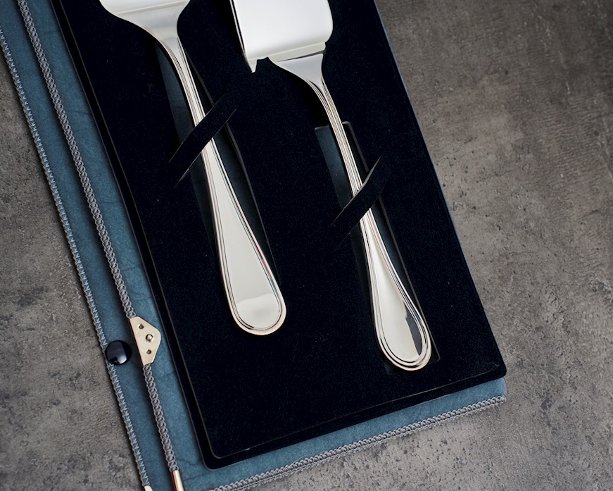 Set pala torta argento 250 grammi 2 pezzi in stile Inglese usato ricondizionato Zanolli Vintage