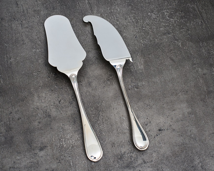 Set pala torta argento 250 grammi 2 pezzi in stile Inglese usato ricondizionato Zanolli Vintage