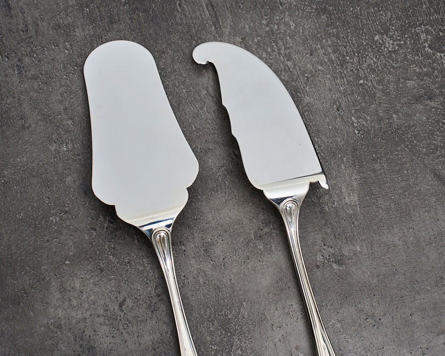 Set pala torta argento 250 grammi 2 pezzi in stile Inglese usato ricondizionato Zanolli Vintage