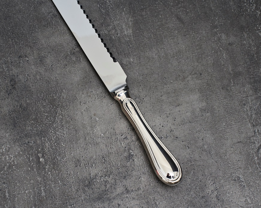 Coltello pane/panettone argento 33 grammi in stile Inglese usato ricondizionato Zanolli Vintage