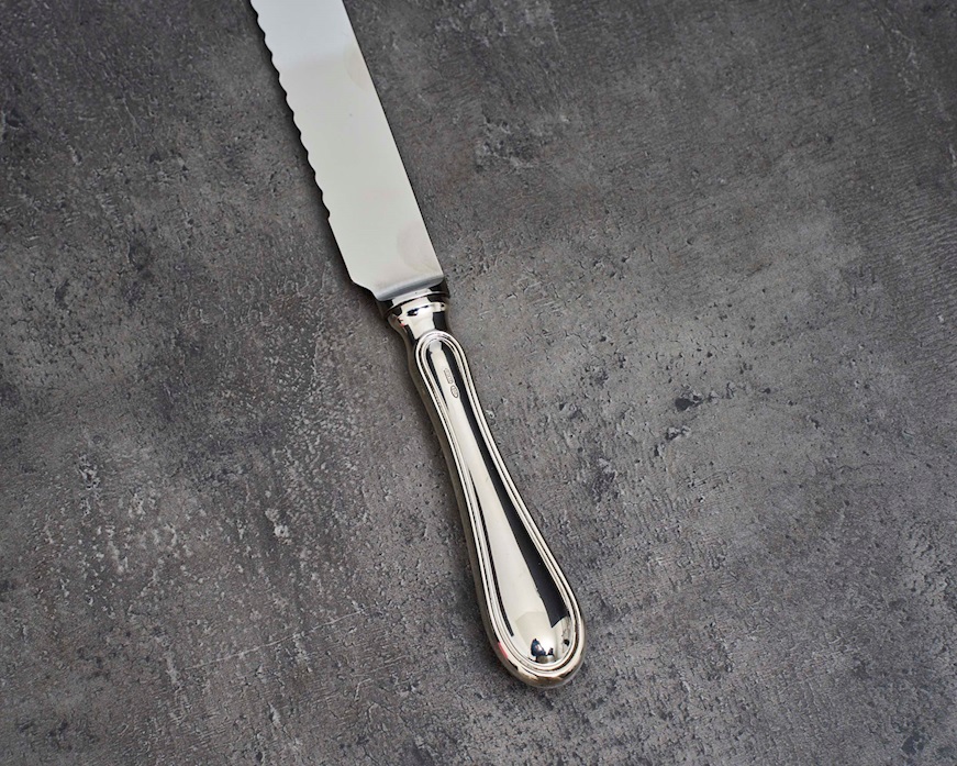 Coltello pane/panettone argento 33 grammi in stile Inglese usato ricondizionato Zanolli Vintage
