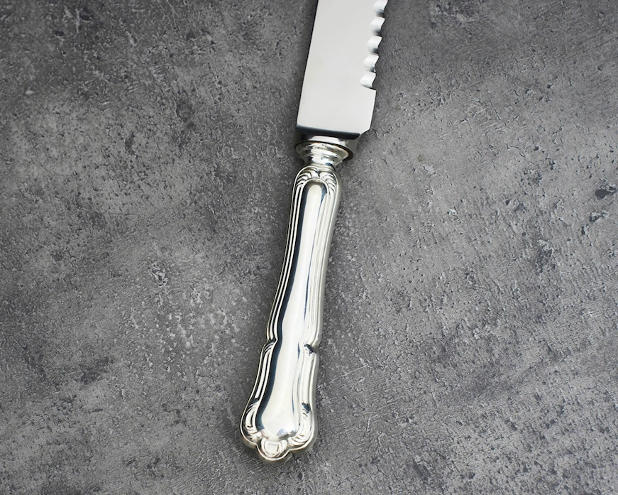 Coltello panettone argento 20 grammi in stile Barocchino usato ricondizionato Zanolli Vintage