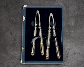 Schiaccianoci argento 80 grammi 2 pezzi in stile Barocchino usato ricondizionato Zanolli Vintage