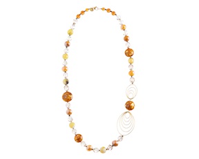 Collana lunga Aura vetro di Murano topazio Murrina Murano Venezia