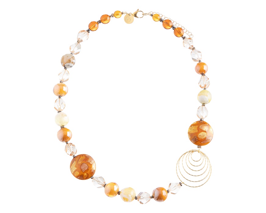 Collana Aura vetro di Murano topazio Murrina Murano Venezia