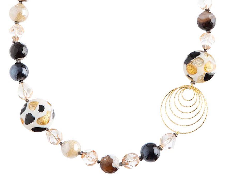 Collana Aura vetro di Murano nero Murrina Murano Venezia