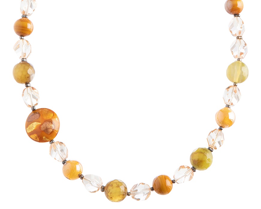 Collana Aura vetro di Murano topazio Murrina Murano Venezia