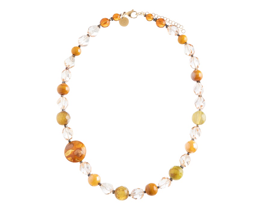 Collana Aura vetro di Murano topazio Murrina Murano Venezia