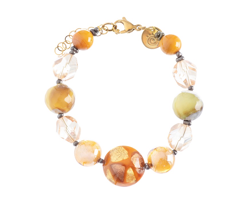 Bracciale Aura vetro di Murano topazio Murrina Murano Venezia