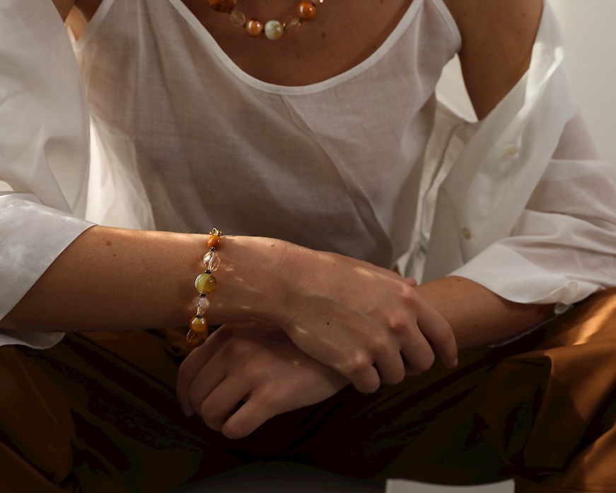 Bracciale Aura vetro di Murano topazio Murrina Murano Venezia