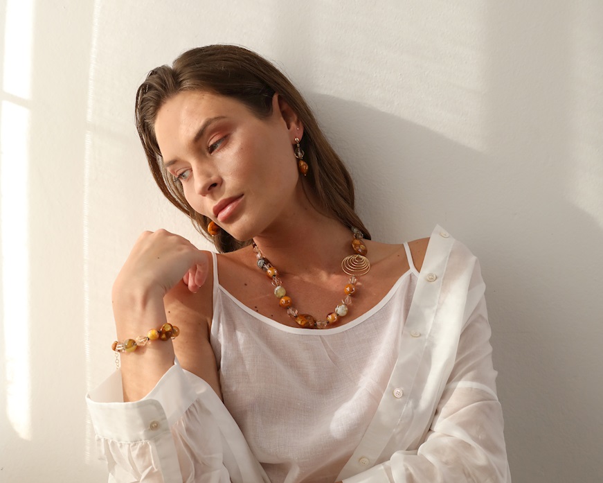 Bracciale Aura vetro di Murano topazio Murrina Murano Venezia