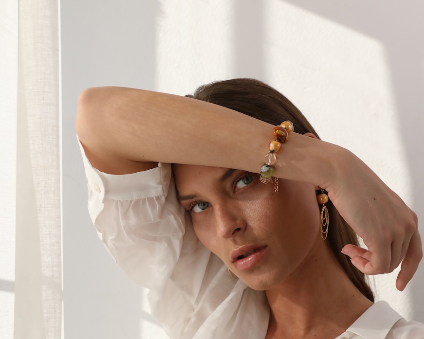 Bracciale Aura vetro di Murano topazio Murrina Murano Venezia