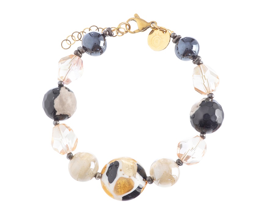 Bracciale Aura vetro di Murano nero Murrina Murano Venezia