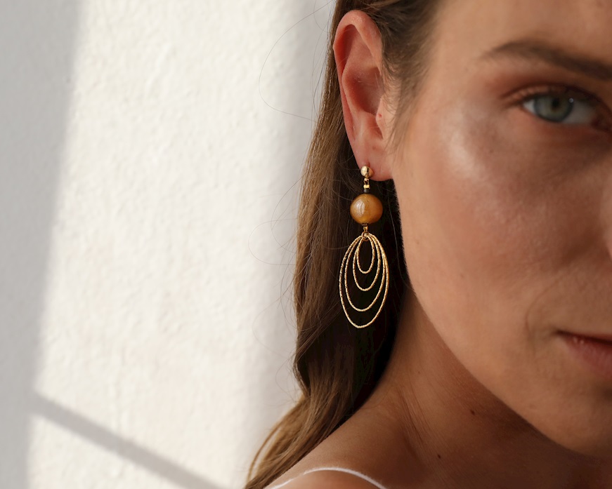 Orecchini Aura vetro di Murano topazio Murrina Murano Venezia