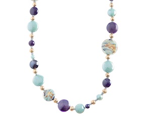 Collana Gaia vetro di Murano blu Murrina Murano Venezia