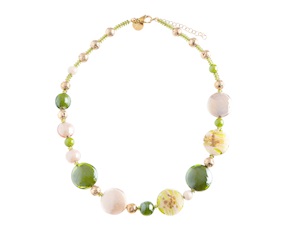 Collana Gaia vetro di Murano verde Murrina Murano Venezia
