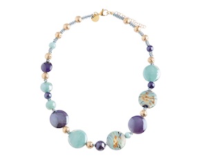 Collana Gaia vetro di Murano blu Murrina Murano Venezia