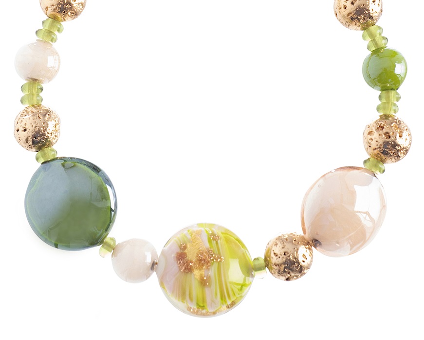 Bracciale Gaia vetro di Murano verde Murrina Murano Venezia