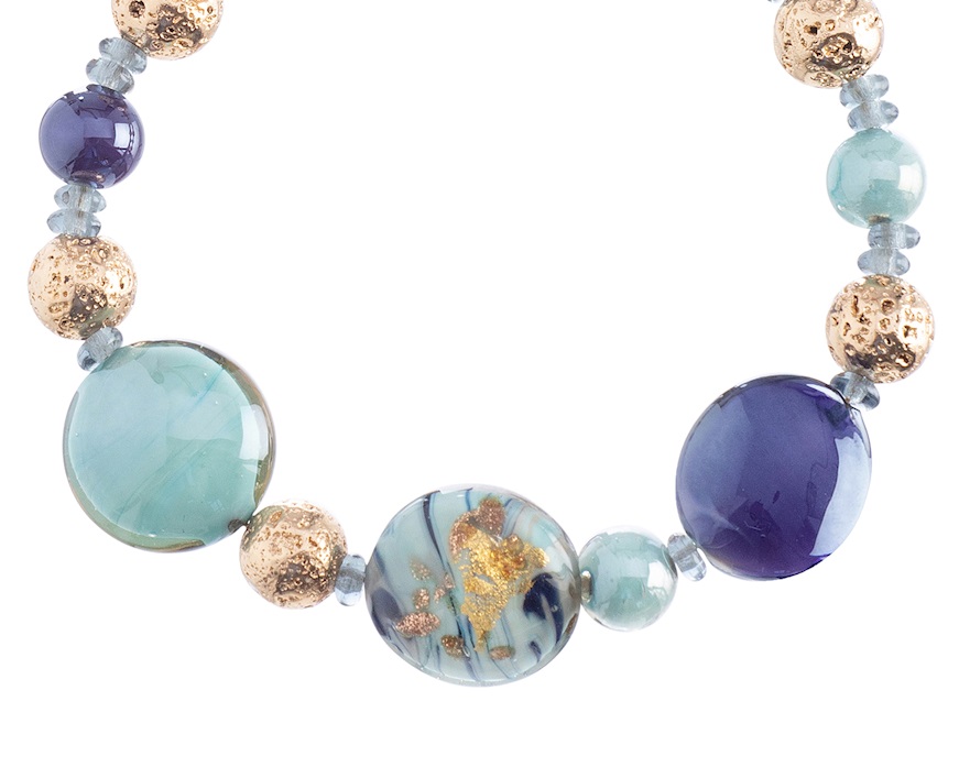 Bracciale Gaia vetro di Murano blu Murrina Murano Venezia