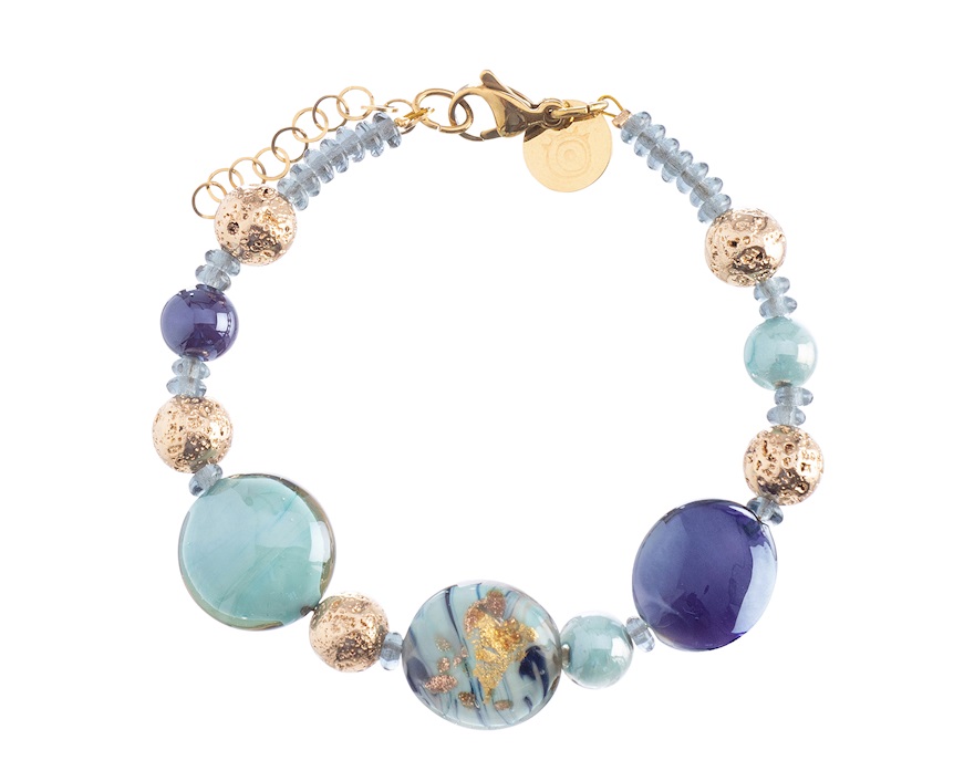 Bracciale Gaia vetro di Murano blu Murrina Murano Venezia
