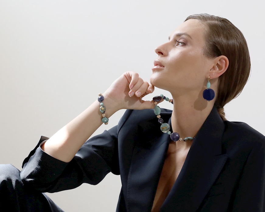 Bracciale Gaia vetro di Murano blu Murrina Murano Venezia