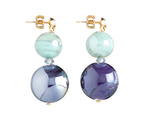 Orecchini Gaia vetro di Murano blu Murrina Murano Venezia