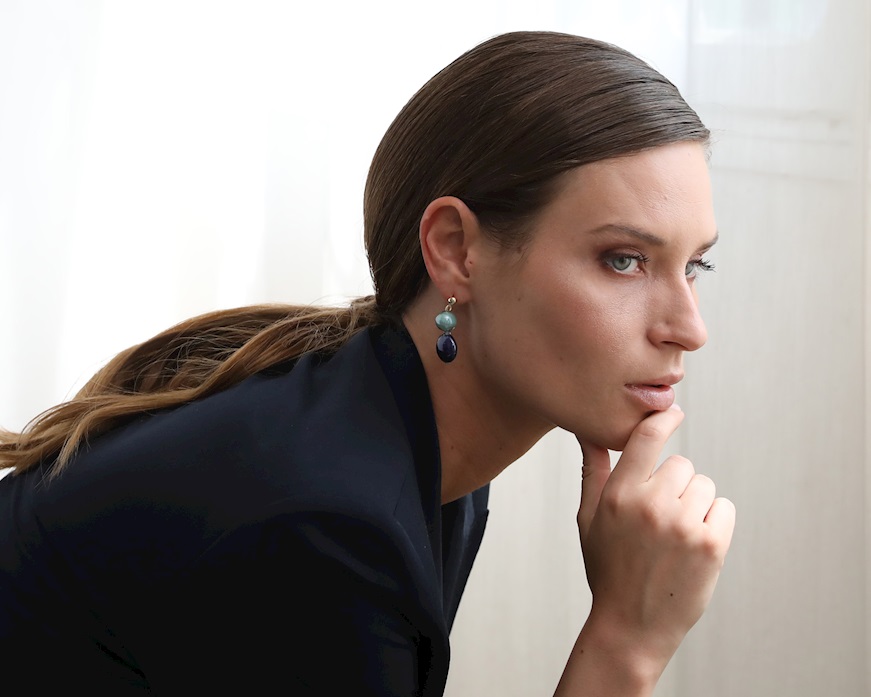 Orecchini Gaia vetro di Murano blu Murrina Murano Venezia