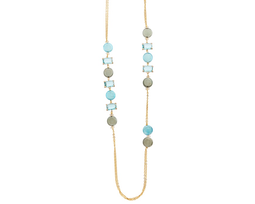 Collana Sunset Mirage vetro di Murano acquamare e cristalli Murrina Murano Venezia