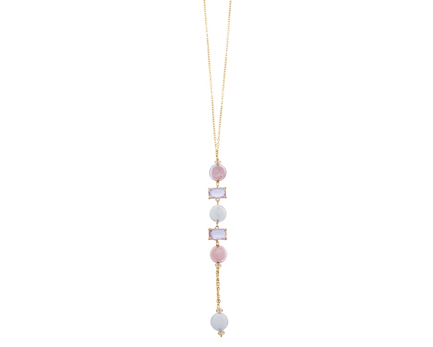 Collana Sunset Mirage vetro di Murano rosato e cristalli Murrina Murano Venezia