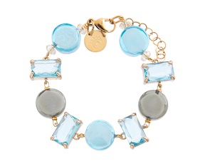 Bracciale Sunset Mirage vetro di Murano acquamare e cristalli Murrina Murano Venezia