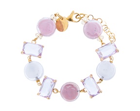 Bracciale Sunset Mirage vetro di Murano rosato e cristalli Murrina Murano Venezia