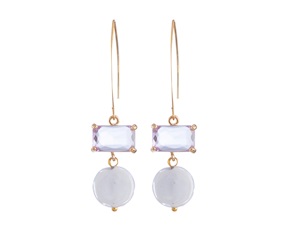 Orecchini Sunset Mirage vetro di Murano glicine e cristalli Murrina Murano Venezia